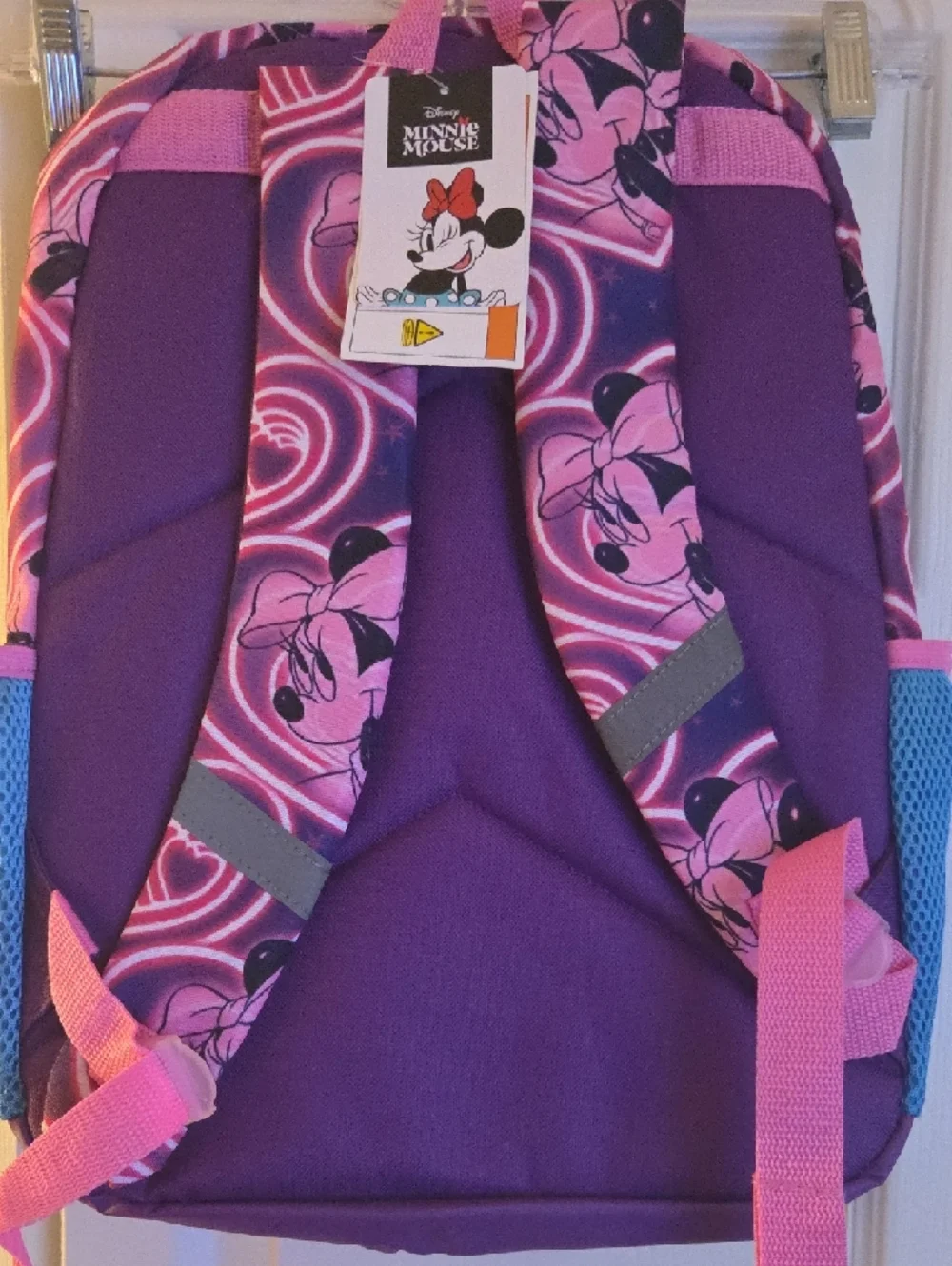 Disney Purple and Pink Minnie Mouse Heart Backpack with Blue Accents